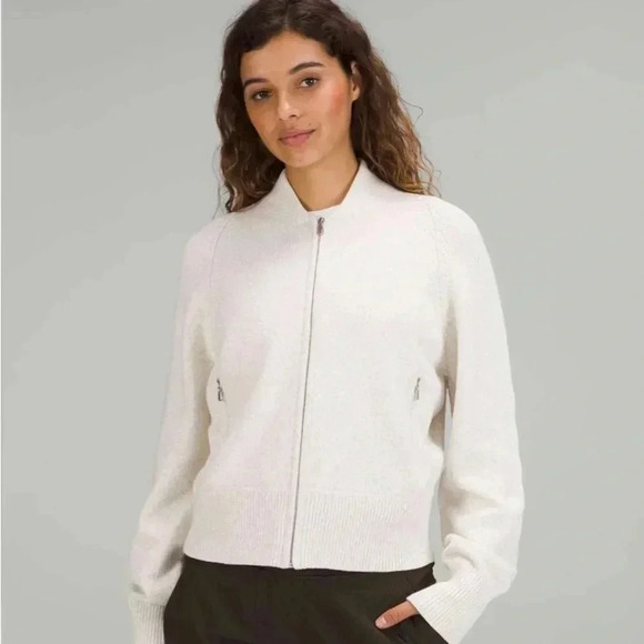 lululemon athletica Sweaters - Lululemon Cotton-Blend  Full-Zip Sweater